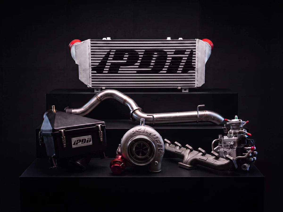 $10,000 Hassard Industries turbo package: PDI intercooler and airbox, Manta exhaust, PSI by UFI turbocharger, exhaust manifold and injection pump